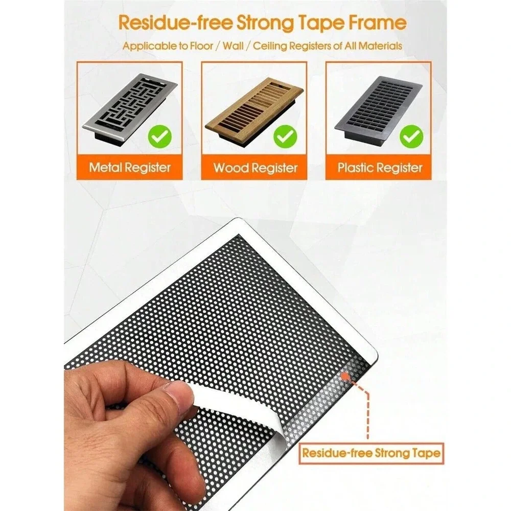 NEW 4x Floor Register Vent Cover 6x14 Inch‎ Air Vent Mesh Screen Bug Filter